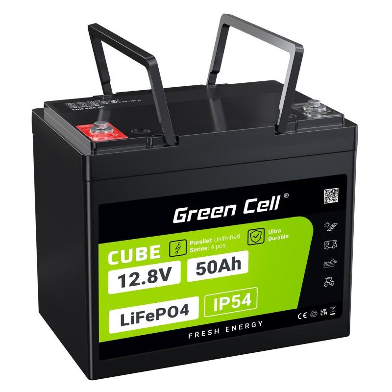 AKUMULATOR LITOWO-ŻELAZOWO-FOSFORANOWY LiFePO4 Green Cell Cube 12.8V 50Ah LFPGC12V50AH