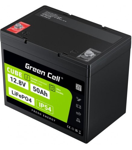 AKUMULATOR LITOWO-ŻELAZOWO-FOSFORANOWY LiFePO4 Green Cell Cube 12.8V 50Ah LFPGC12V50AH