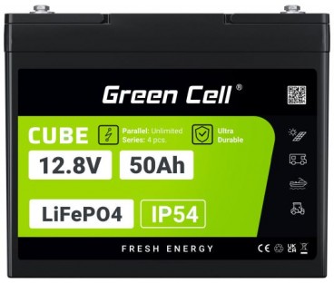 AKUMULATOR LITOWO-ŻELAZOWO-FOSFORANOWY LiFePO4 Green Cell Cube 12.8V 50Ah LFPGC12V50AH
