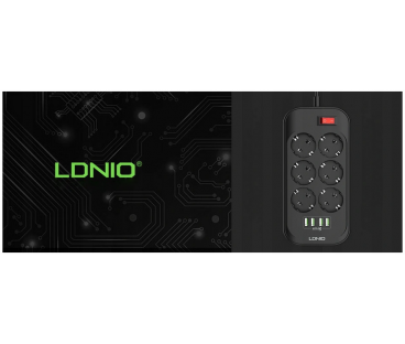 Listwa zasilająca LDNIO SE6403 6 Gniazd + 4x USB Przedłużacz