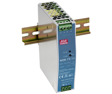 ZASILACZ IMPULSOWY NA SZYNĘ DIN MEAN WELL NDR-75-48 48V/75W/1.6A
