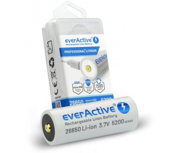 Akumulator 26650 Li-Ion 3,7V everActive 5200mAh micro USB (1 szt.) z zabezpieczeniem