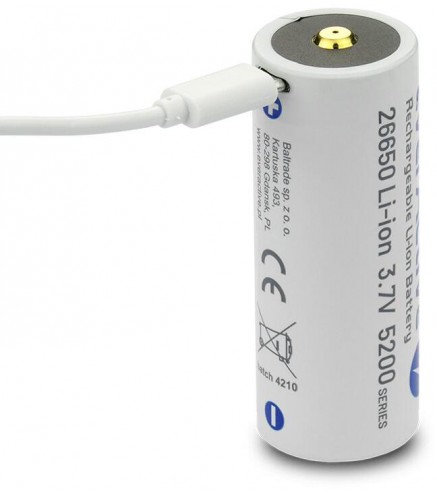 Akumulator 26650 Li-Ion 3,7V everActive 5200mAh micro USB (1 szt.) z zabezpieczeniem