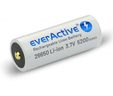 Akumulator 26650 Li-Ion 3,7V everActive 5200mAh micro USB (1 szt.) z zabezpieczeniem