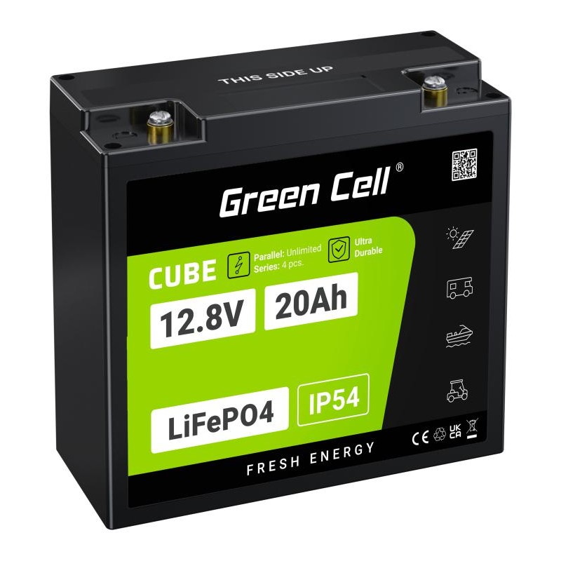 AKUMULATOR LITOWO-ŻELAZOWO-FOSFORANOWY LiFePO4 Green Cell Cube 12.8V 20Ah LFPGC12V20AH