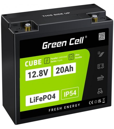 AKUMULATOR LITOWO-ŻELAZOWO-FOSFORANOWY LiFePO4 Green Cell Cube 12.8V 20Ah LFPGC12V20AH