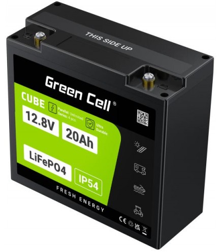 AKUMULATOR LITOWO-ŻELAZOWO-FOSFORANOWY LiFePO4 Green Cell Cube 12.8V 20Ah LFPGC12V20AH