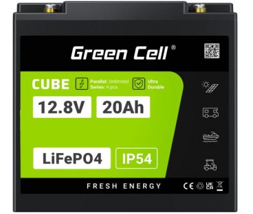 AKUMULATOR LITOWO-ŻELAZOWO-FOSFORANOWY LiFePO4 Green Cell Cube 12.8V 20Ah LFPGC12V20AH