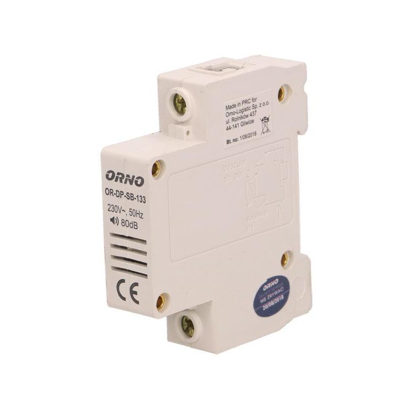 DZWONEK PRZEWODOWY ORNO NA SZYNE DIN-1 MODUŁ OR-DP-SB-133