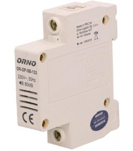 DZWONEK PRZEWODOWY ORNO NA SZYNE DIN-1 MODUŁ OR-DP-SB-133