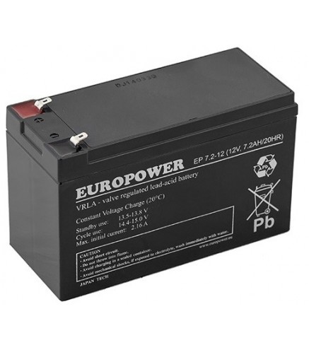 Akumulator AGM EUROPOWER serii EP 12V 7,2Ah
