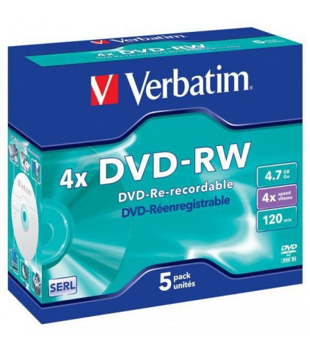 Płyty DVD-RW Verbatim SERL jewel box (5szt)