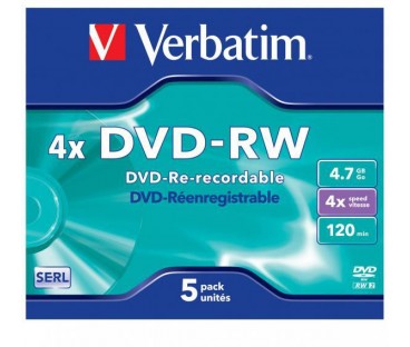 Płyty DVD-RW Verbatim SERL jewel box (5szt)