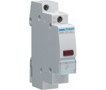 Lampka sygnalizacyjna, 230V AC, Czerwony LED HAGER SVN122