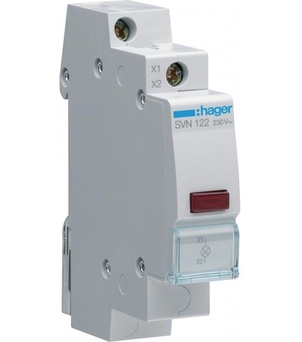 Lampka sygnalizacyjna, 230V AC, Czerwony LED HAGER SVN122