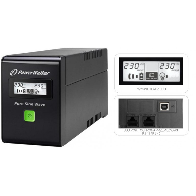 UPS ZASILACZ AWARYJNY PowerWalker VI 600 SW FR
