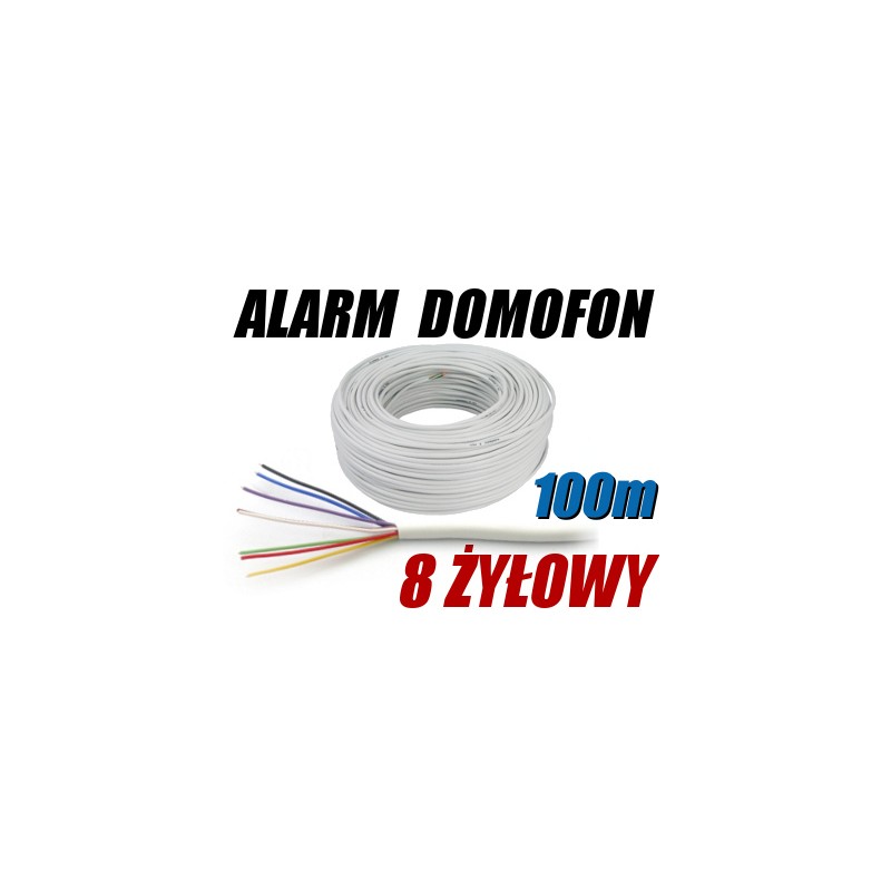 PRZEWÓD ALARMOWY DOMOFONOWY YTDY 8X0,5 - 100M