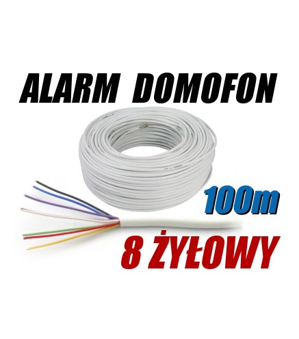 PRZEWÓD ALARMOWY DOMOFONOWY YTDY 8X0,5 - 100M