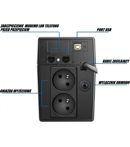 UPS ZASILACZ AWARYJNY PowerWalker VI 600 SW FR