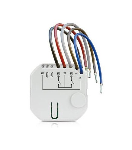 SATEL BE WAVE Bezprzewodowy dwukanałowy sterownik 230 V AC, dopuszkowy Smart CH Relay ASW-210 ABAX2