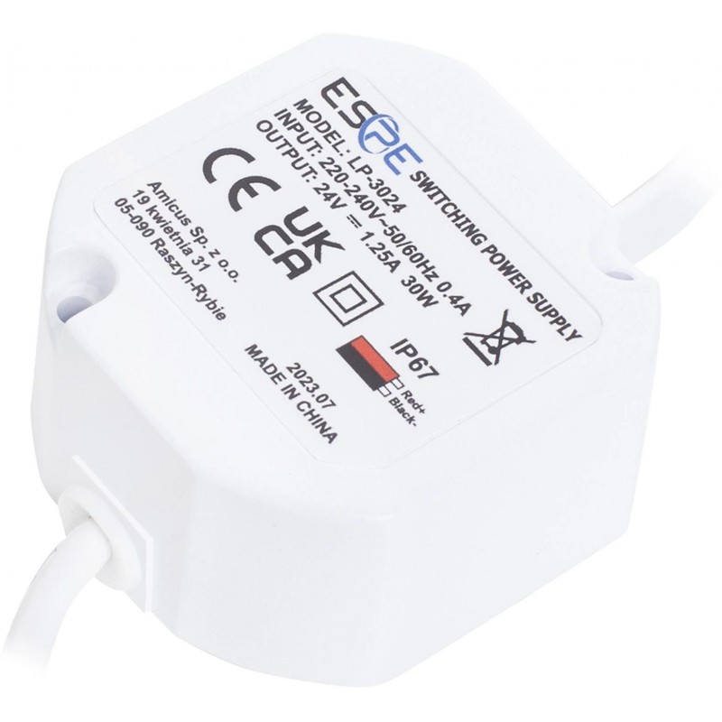 ZASILACZ IMPULSOWY DOPUSZKOWY HERMETYCZNY ESPE LP-3024 24V/30W/1.25A