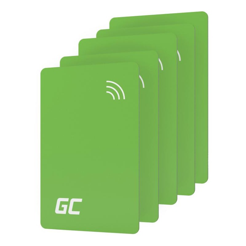 ZESTAW 5 KART DOSTĘPU NFC DO STACJI ŁADOWANIA EV Greencell HabuDen EVGCAKNFC5