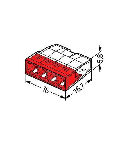 Szybkozłączka DRUT 4x 0,5-2,5mm2 WAGO 2273-204 (Paczka 100szt.)