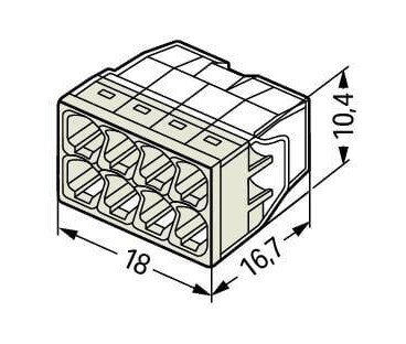 Szybkozłączka DRUT 8x 0,5-2,5mm2 WAGO 2273-208 (Paczka 50szt.)