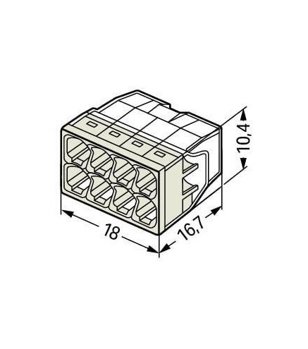 Szybkozłączka DRUT 8x 0,5-2,5mm2 WAGO 2273-208 (Paczka 50szt.)
