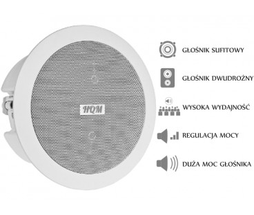 GŁOŚNIK SUFITOWY PA HQM-SOZ1625 16W 100V BIAŁY