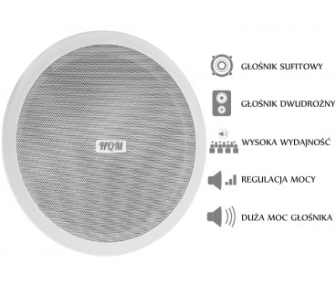 GŁOŚNIK SUFITOWY HQM-SO1625 20W 100V BIAŁY