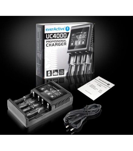 Ładowarka do akumulatorków cylindrycznych Li-ion oraz Ni-MH everActive UC-4000