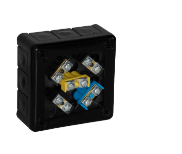 Puszka natynkowa z zaciskami 12 wlotów VIPLAST VP-41 CZARNA IP55 98x98x42mm 041-55