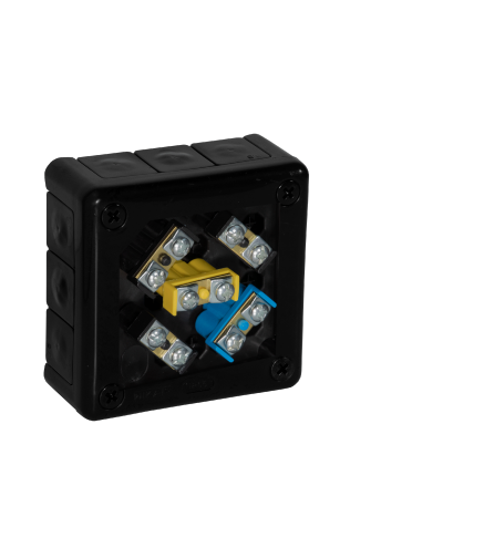 Puszka natynkowa z zaciskami 12 wlotów VIPLAST VP-41 CZARNA IP55 98x98x42mm 041-55