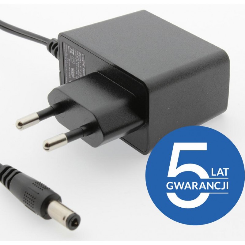 ZASILACZ WTYCZKOWY ESPE 12V 2A 24W WTYK PROSTY 2,1x5,5mm 5 LAT GW.