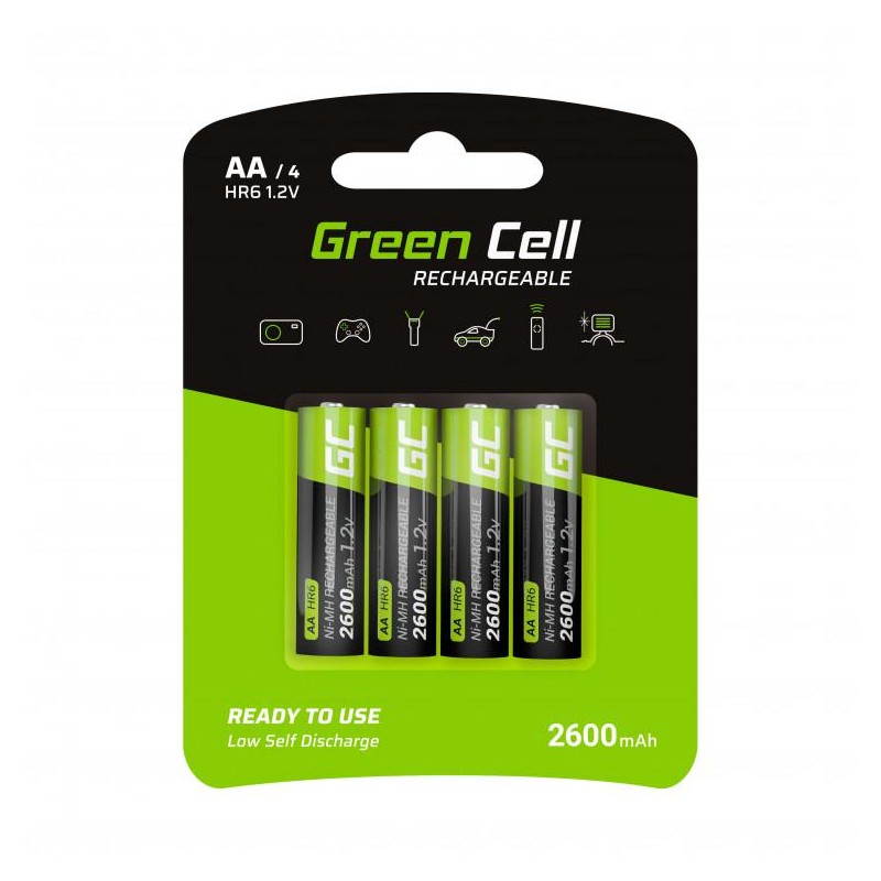 AKUMULATORKI Green Cell 4x AA HR6 2600mAh GR01 AKUMULATORKI Green Cell 4x AA HR6 2600mAh GR01