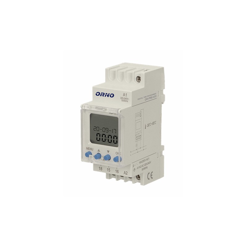 Programator elektroniczny ORNO na szynę DIN OR-PRE-433