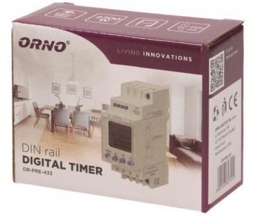 Programator elektroniczny ORNO na szynę DIN OR-PRE-433