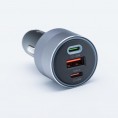 ŁADOWARKA SAMOCHODOWA Forcell F-Energy 65 W 2x USB-C 1x USB-A PD 3.0 QC 4.0 SZARA ŁADOWARKA SAMOCHODOWA Forcell F-Energy 65 W 2x USB-C 1x USB-A PD 3.0 QC 4.0 SZARA