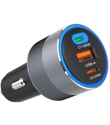 ŁADOWARKA SAMOCHODOWA Forcell F-Energy Alu 85 W 2x USB-C 1x USB-A PD 3.0 QC 4.0 SZARA