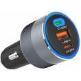 ŁADOWARKA SAMOCHODOWA Forcell F-Energy Alu 85 W 2x USB-C 1x USB-A PD 3.0 QC 4.0 SZARA