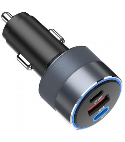 ŁADOWARKA SAMOCHODOWA Forcell F-Energy Alu 85 W 2x USB-C 1x USB-A PD 3.0 QC 4.0 SZARA