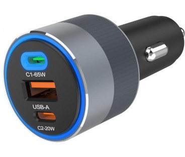 ŁADOWARKA SAMOCHODOWA Forcell F-Energy Alu 85 W 2x USB-C 1x USB-A PD 3.0 QC 4.0 SZARA