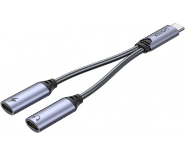 Unitek Adapter USB-C na 2 x port USB-C audio i 18W