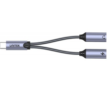 Unitek Adapter USB-C na 2 x port USB-C audio i 18W