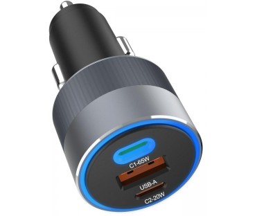 ŁADOWARKA SAMOCHODOWA Forcell F-Energy Alu 85 W 2x USB-C 1x USB-A PD 3.0 QC 4.0 SZARA