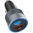 ŁADOWARKA SAMOCHODOWA Forcell F-Energy Alu 85 W 2x USB-C 1x USB-A PD 3.0 QC 4.0 SZARA