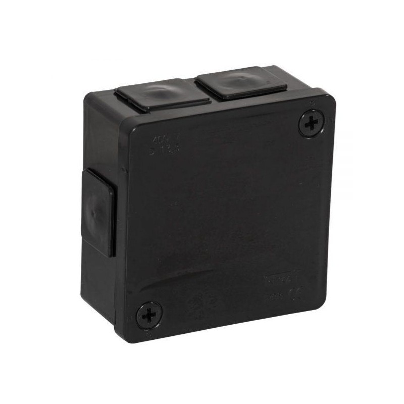 Puszka natynkowa z zaciskami 6 wlotów VIPLAST VP-22 CZARNA IP55 86x86x40mm 022-55