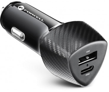ŁADOWARKA SAMOCHODOWA Forcell Carbon CC50-1A1C 38 W 1x USB-C 1x USB-A PD 3.0 QC 3.0 CZARNA