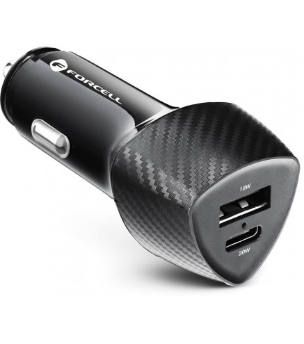 ŁADOWARKA SAMOCHODOWA Forcell Carbon CC50-1A1C 38 W 1x USB-C 1x USB-A PD 3.0 QC 3.0 CZARNA